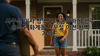 사무실 이사? 방역부터 꼼꼼하게! 청주 흥덕구 화계동 사무실 이전 완벽 가이드